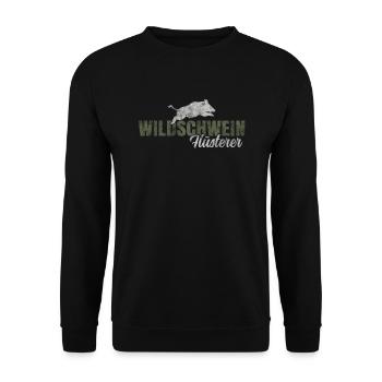 Wildschwein Flüsterer - Unisex Pullover - Schwarz - Vorne - Alina (178cm) & Michal (187cm)