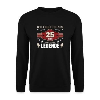 25 Jahre Jubiläum Chef - Unisex Pullover - Schwarz - Vorne - Alina (178cm) & Michal (187cm)