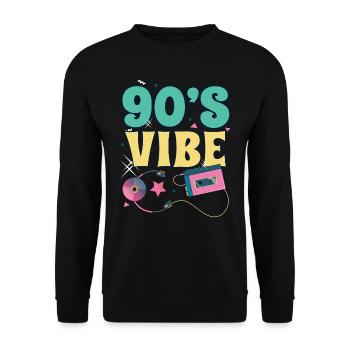 90s 90s Retro Gift - Unisex Sweatshirt - black - Front - Alina (178cm) & Michal (187cm)