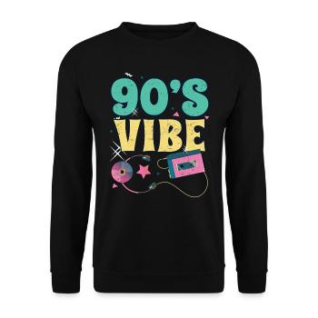 90er Jahre - Unisex Pullover - Schwarz - Vorne - Alina (178cm) & Michal (187cm)