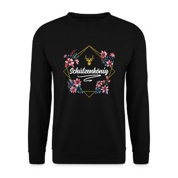 Schützenkönig - Unisex Pullover - Schwarz - Vorne - Alina (178cm) & Michal (187cm)
