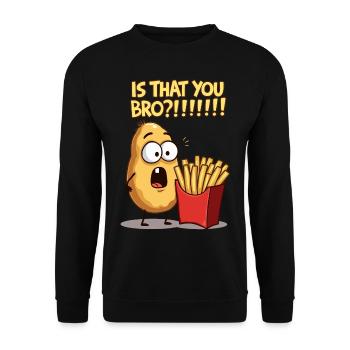 Pomme de terre rencontre frites - Sweat-shirt Unisexe - noir - Devant - Alina (178cm) & Michal (187cm)