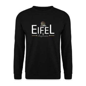 Eifel Bergwandern - Unisex Pullover - Schwarz - Vorne - Alina (178cm) & Michal (187cm)