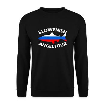 Slowenien Angeltour - Unisex Pullover - Schwarz - Vorne - Alina (178cm) & Michal (187cm)