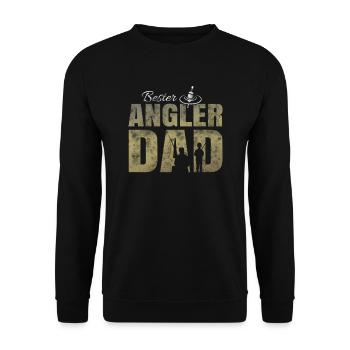 Bester Angler Papa - Unisex Pullover - Schwarz - Vorne - Alina (178cm) & Michal (187cm)