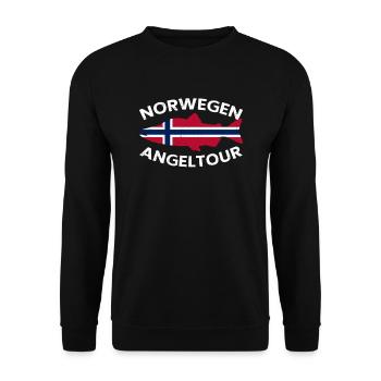 Norwegen Angeltour - Unisex Pullover - Schwarz - Vorne - Alina (178cm) & Michal (187cm)