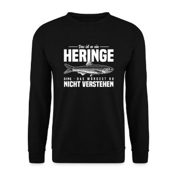 Heringe - Unisex Pullover - Schwarz - Vorne - Alina (178cm) & Michal (187cm)