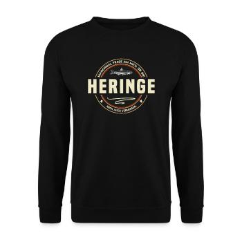Heringe Angeln Spruch - Unisex Pullover - Schwarz - Vorne - Alina (178cm) & Michal (187cm)