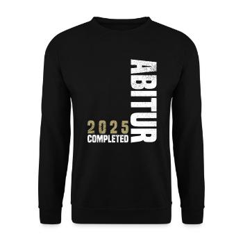 Abitur 2025 Completed - Unisex Pullover - Schwarz - Vorne - Alina (178cm) & Michal (187cm)