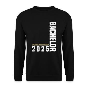 Bachelor Bauingenieurwesen 2025 - Unisex Pullover - Schwarz - Vorne - Alina (178cm) & Michal (187cm)