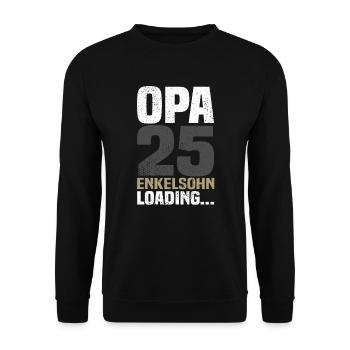 Opa Laoding 2025 - Enkelsohn - Unisex Pullover - Schwarz - Vorne - Alina (178cm) & Michal (187cm)