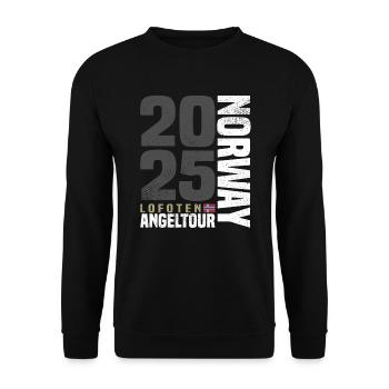 Lofoten Norwegen Angeltour 2025 - Unisex Pullover - Schwarz - Vorne - Alina (178cm) & Michal (187cm)