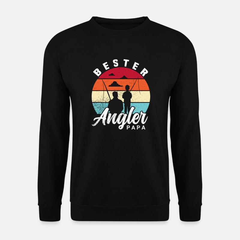 Bester Angler Papa - Unisex Pullover - Schwarz