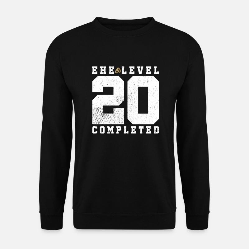 Mariage Niveau 20 Terminé - Sweat-shirt Unisexe - noir
