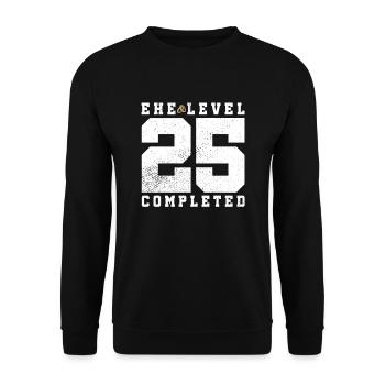 Mariage Niveau 25 Terminé - Sweat-shirt Unisexe - noir - Devant - Alina (178cm) & Michal (187cm)