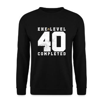 Marriage Level 40 Completed - Unisex Sweatshirt - black - Front - Alina (178cm) & Michal (187cm)