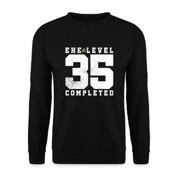 Marriage Level 35 Completed - Unisex Sweatshirt - black - Front - Alina (178cm) & Michal (187cm)