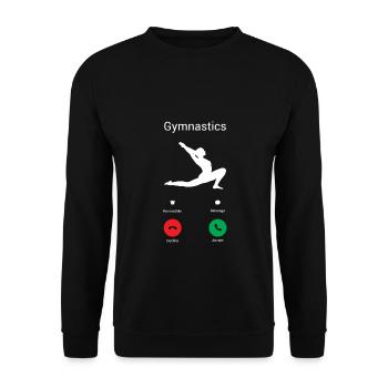 Gymnastik ruft! - Unisex Pullover - Schwarz - Vorne - Alina (178cm) & Michal (187cm)