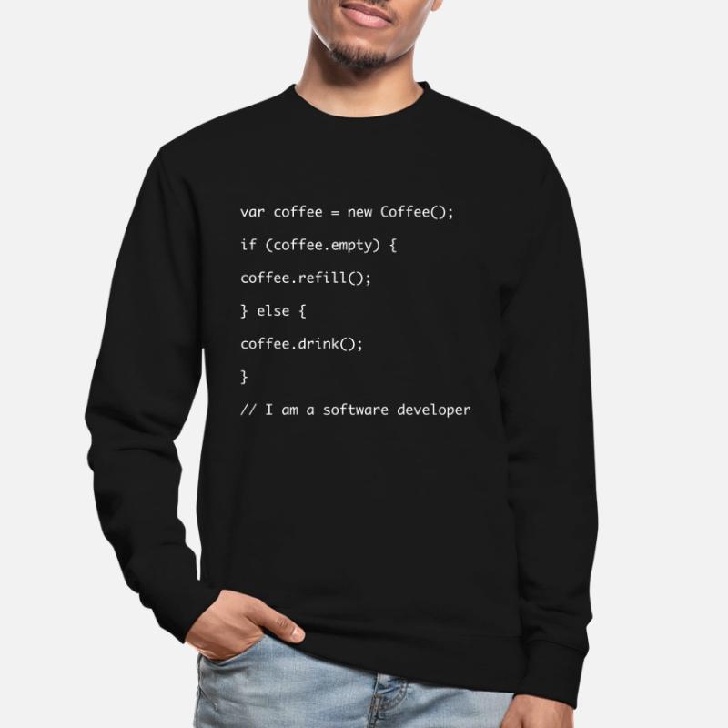 Kaffe auffüllen Javascript Code Unisex Pullover