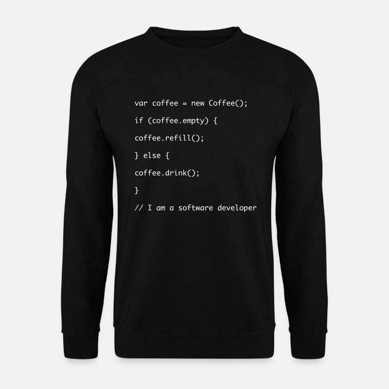 Kaffe auffüllen Javascript Code - Unisex Pullover - Schwarz