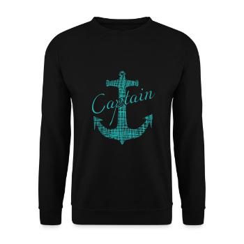 Captain - Unisex Pullover - Schwarz - Vorne - Alina (178cm) & Michal (187cm)