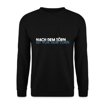Segel Lifestyle 'Törn' Weiß Geschenkidee Segeln - Unisex Pullover - Schwarz - Vorne - Alina (178cm) & Michal (187cm)