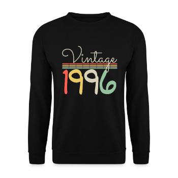Jahrgang 1996 - Unisex Pullover - Schwarz - Vorne - Alina (178cm) & Michal (187cm)