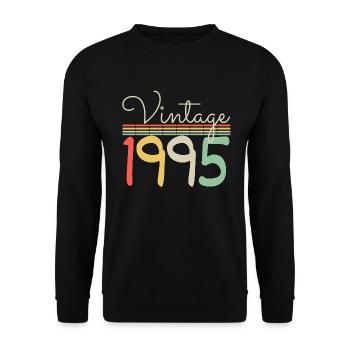 Jahrgang 1995 - Unisex Pullover - Schwarz - Vorne - Alina (178cm) & Michal (187cm)