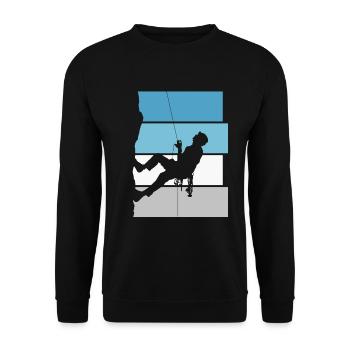 Bouldering Mountaineering Mountain Climbing Retro Gift - Unisex Sweatshirt - black - Front - Alina (178cm) & Michal (187cm)
