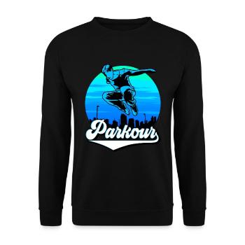 Parkour Freerunner Traceur Le Parcour parkourshirt - Unisex Pullover - Schwarz - Vorne - Alina (178cm) & Michal (187cm)