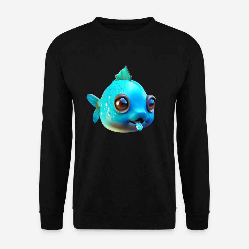 Niedlicher dicker Fisch - Unisex Pullover - Schwarz