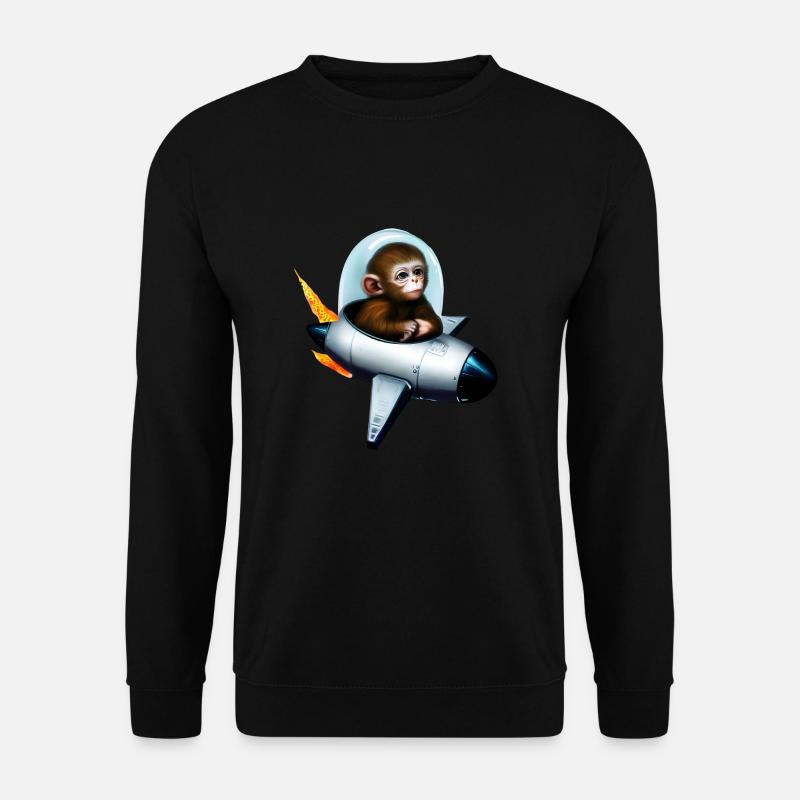 Astronaut Monkey Rocket Space - Unisex Sweatshirt - black