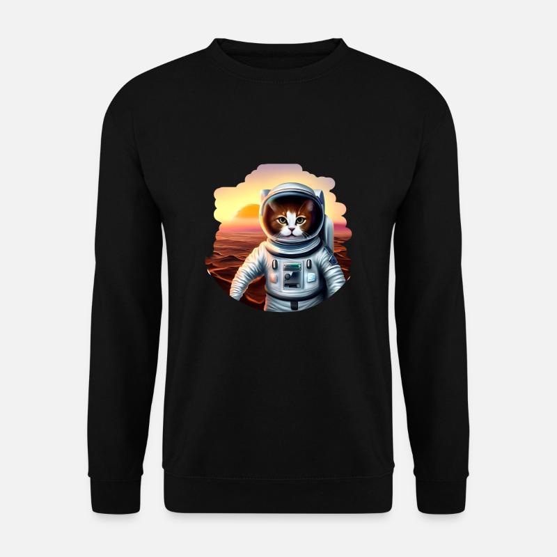 Astronaut cat on Mars - Unisex Sweatshirt - black