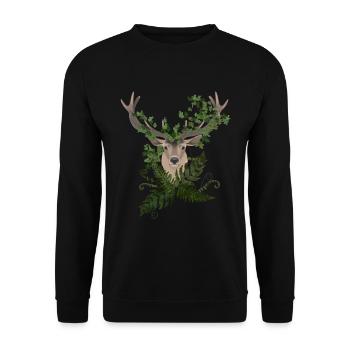 Cerfs et fougères - Sweat-shirt Unisexe - noir - Devant - Alina (178cm) & Michal (187cm)