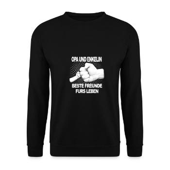 Geschenk Bestes Opa Enkel Grosseltern Grossvathe - Unisex Pullover - Schwarz - Vorne - Alina (178cm) & Michal (187cm)