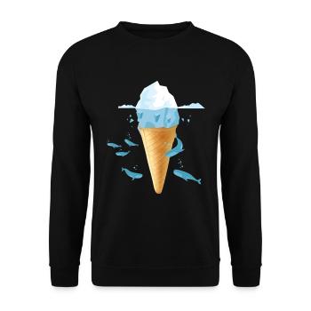 IceCream (Whales-Edition) - Sweat-shirt Unisexe - noir - Devant - Alina (178cm) & Michal (187cm)