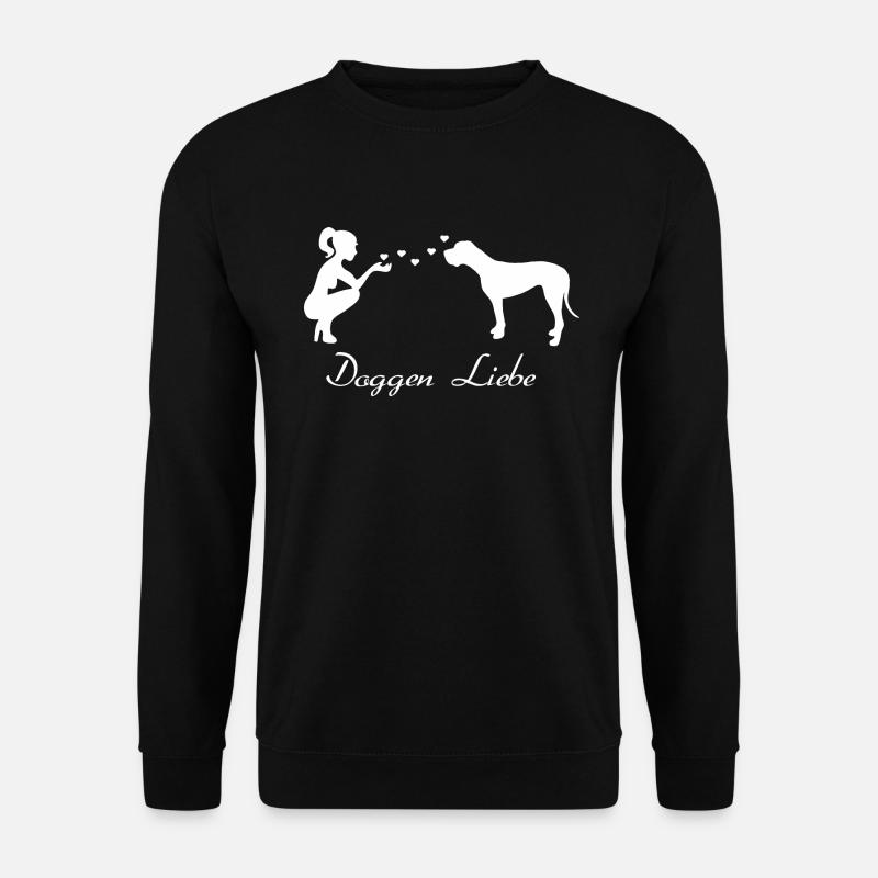 Deutsche Dogge mit Frau - Unisex Pullover - Schwarz