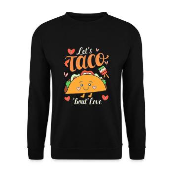 Let's Taco T-Shirt - Unleash Your Taco Love - Unisex Pullover - Schwarz - Vorne - Alina (178cm) & Michal (187cm)