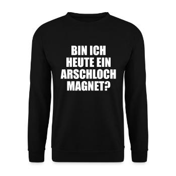 Arschloch Magnet - Unisex Pullover - Schwarz - Vorne - Alina (178cm) & Michal (187cm)