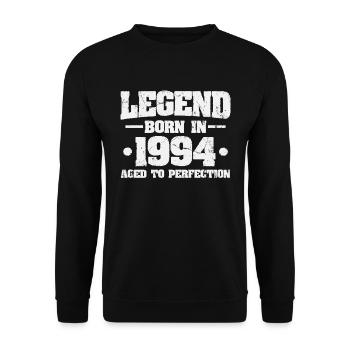 Légende depuis 1994 Vintage Born Anniversaire - Sweat-shirt Unisexe - noir - Devant - Alina (178cm) & Michal (187cm)