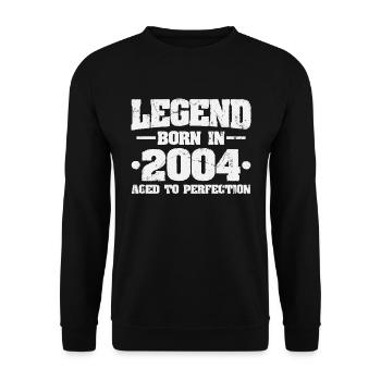 Légende depuis 2004 Vintage Born Anniversaire - Sweat-shirt Unisexe - noir - Devant - Alina (178cm) & Michal (187cm)