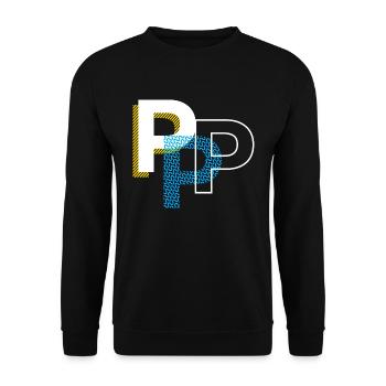 Lettre initiale P - Sweat-shirt Unisexe - noir - Devant - Alina (178cm) & Michal (187cm)
