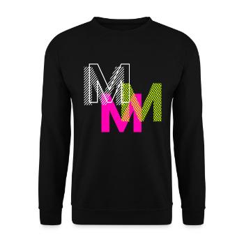 M Buchstabe - Unisex Pullover - Schwarz - Vorne - Alina (178cm) & Michal (187cm)