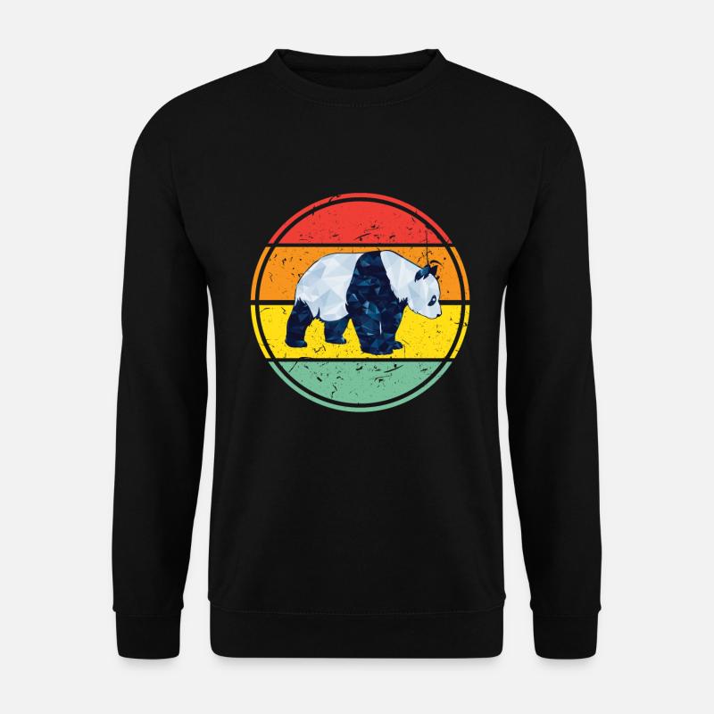 Retro panda panda bear polygon shirt - Unisex Sweatshirt - black