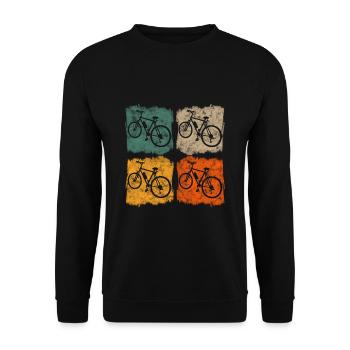 Vélo rétro - Sweat-shirt Unisexe - noir - Devant - Alina (178cm) & Michal (187cm)