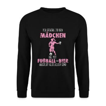 Idée cadeau fille de football - Sweat-shirt Unisexe - noir - Devant - Alina (178cm) & Michal (187cm)