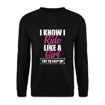 Cycling Cycling Cycling Girls - Unisex Sweatshirt - black - Front - Alina (178cm) & Michal (187cm)