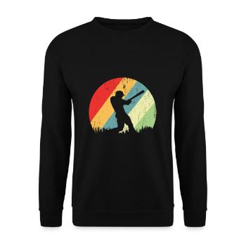 Baseball - Unisex Pullover - Schwarz - Vorne - Alina (178cm) & Michal (187cm)