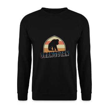 Orangutan Great ape - Unisex Sweatshirt - black - Front - Alina (178cm) & Michal (187cm)