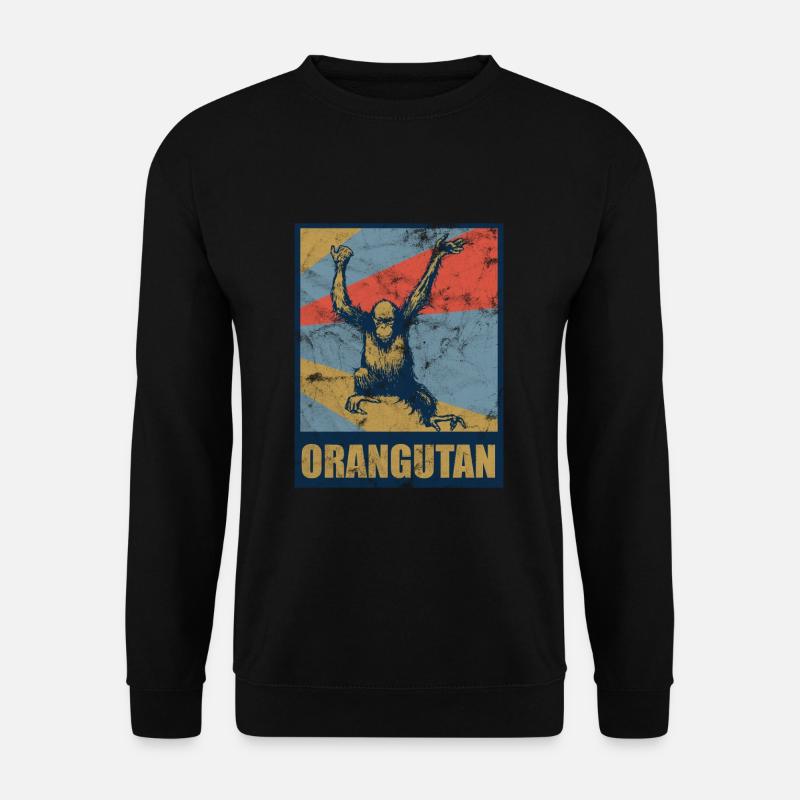 Orangutan Retro - Unisex Sweatshirt - black